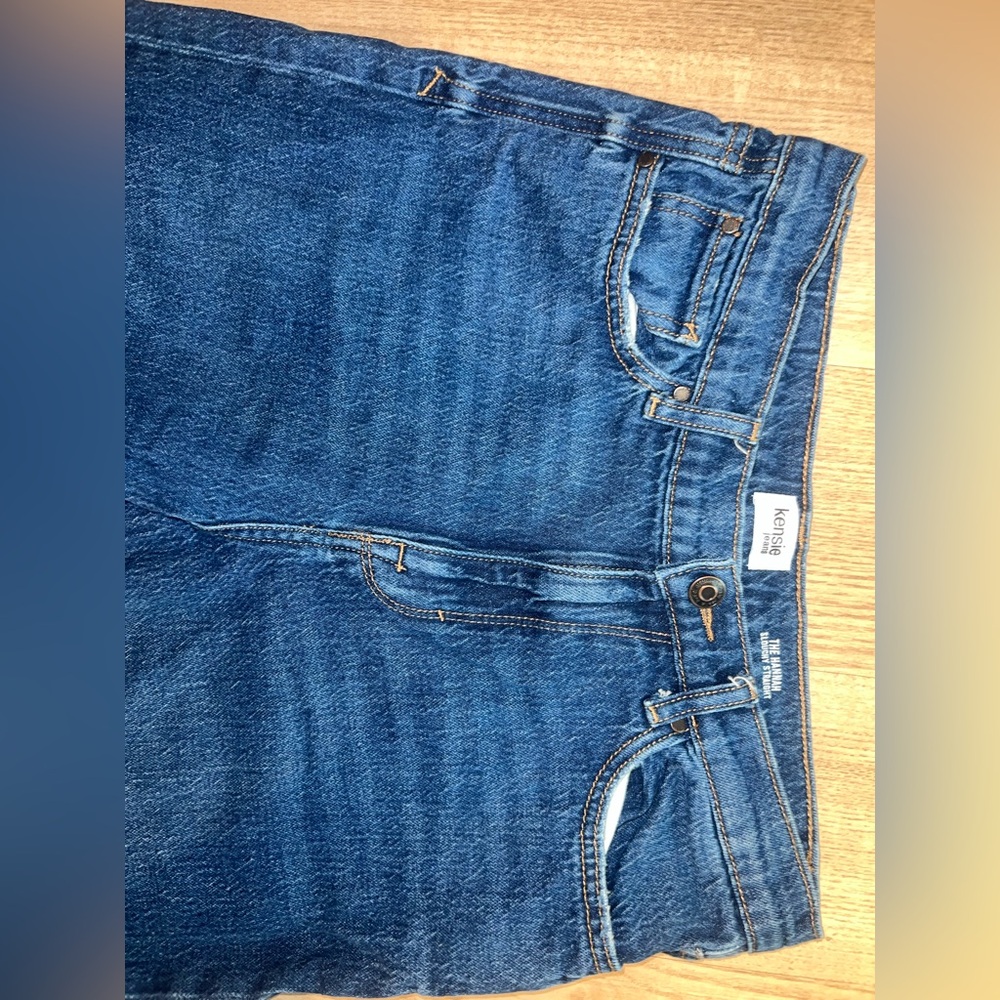 Kensie Women's Straight Leg Jeans in Dark Blue Denim - Picture 2 of 8